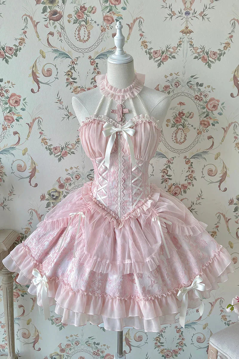 chinese dress ladies The Kylie Dress in Begonia Pink Lace 8 / Begonia Pink Lace main image 0