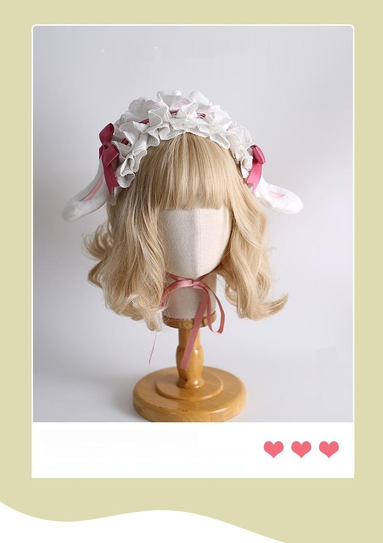 Xiaogui - Kawaii Lolita Headband with Bunny Ear Clip
