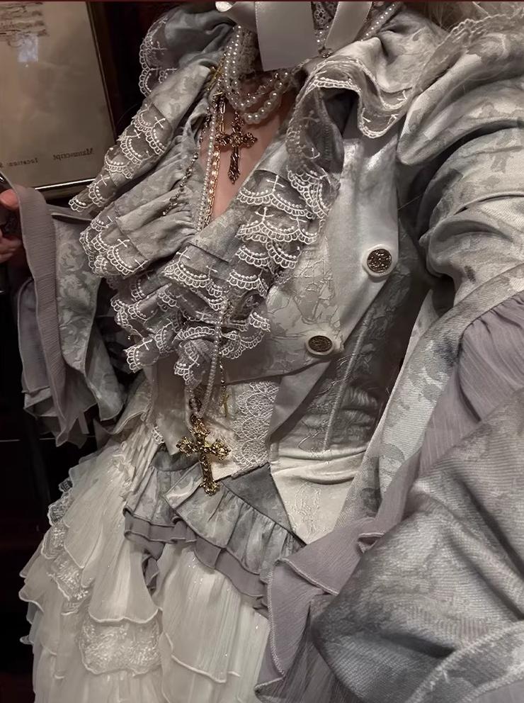 Genesis and Armageddon - Gothic Lolita High-low Hem Shirt, Boning SK