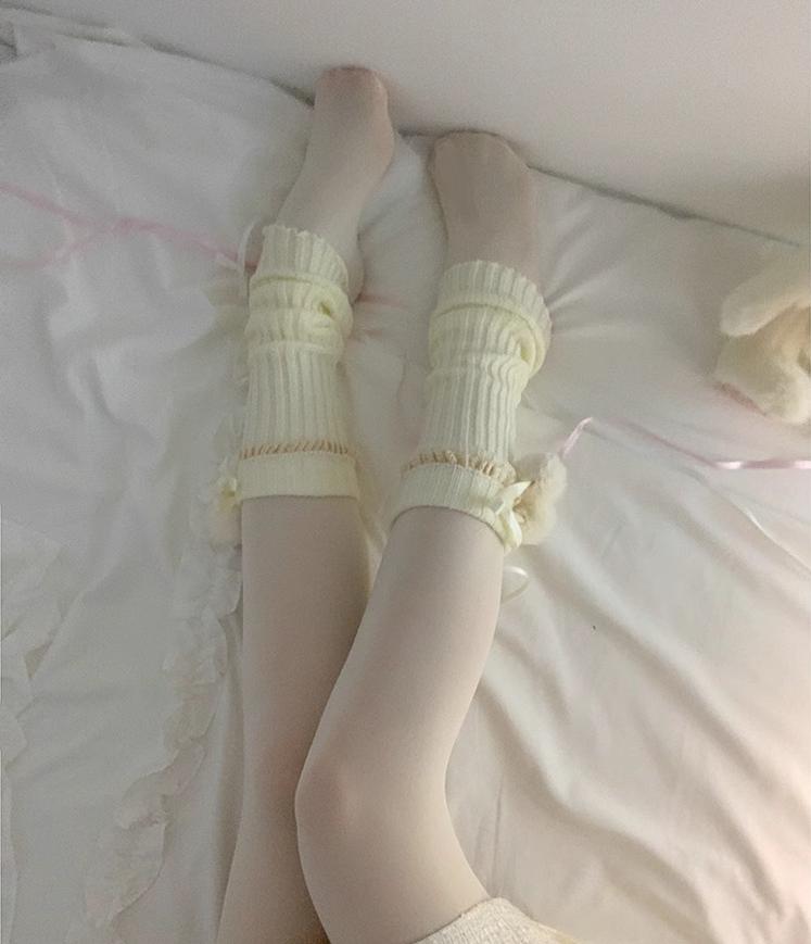 Roji Roji - Sweet Lolita Leg Warmmer Lace and Butterfly Bow
