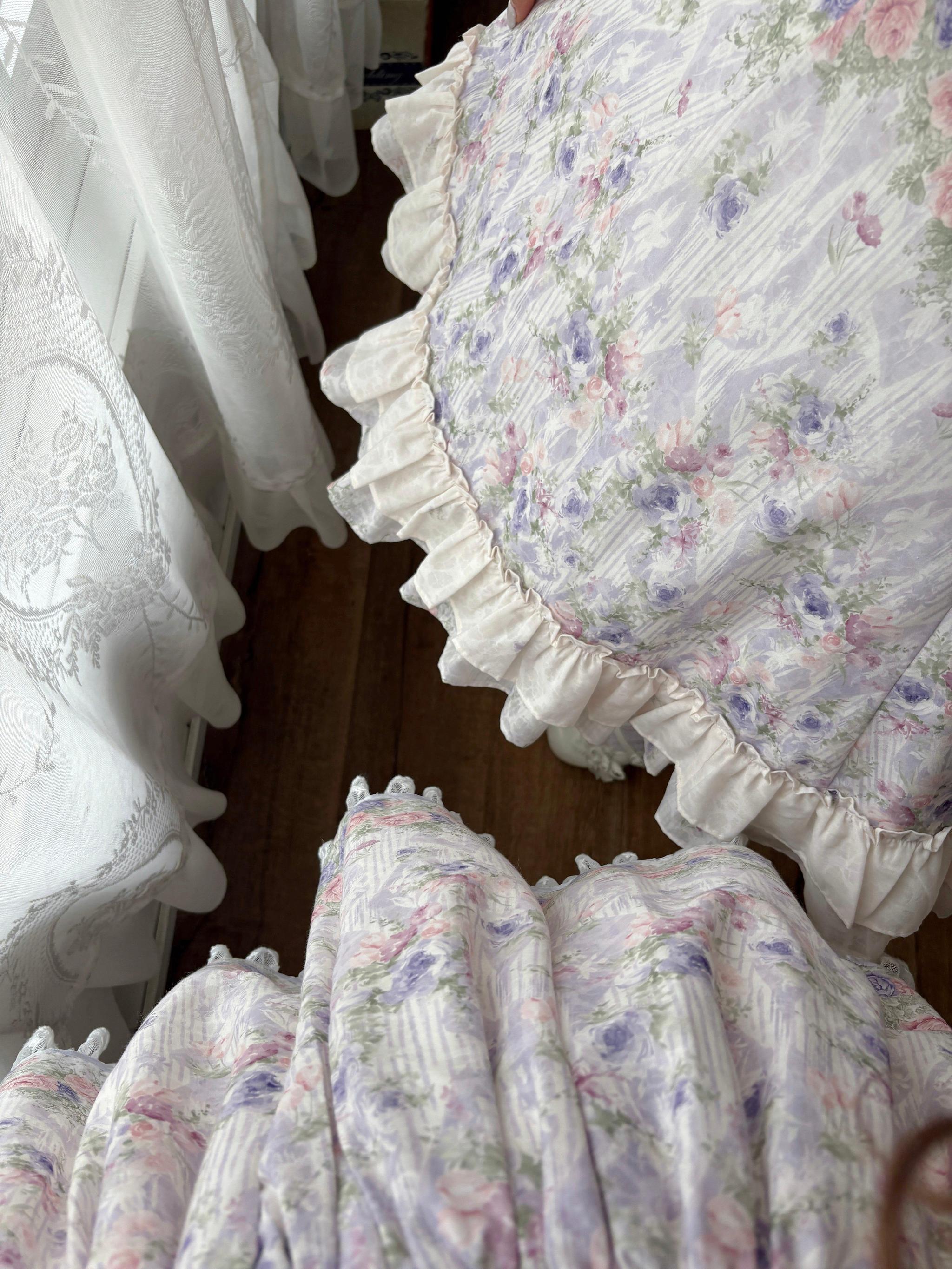 Yuri's Garden - Classic Floral Printed Lolita Dress with Lace 45541:852336
