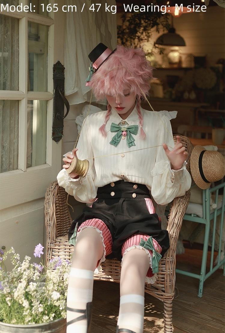CastleToo - Candy Shop - Ouji Lolita Vest Outfit With Patchwork Design/Bow Details