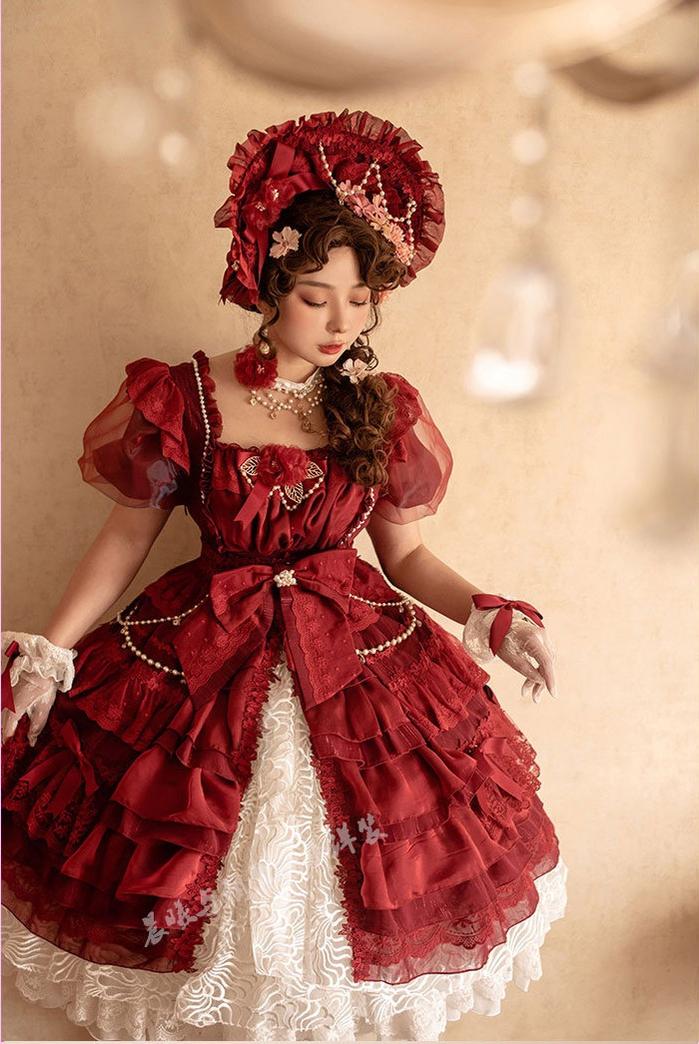 Waltz - Classic Lolita Plus-size OP Dress, Front Opening