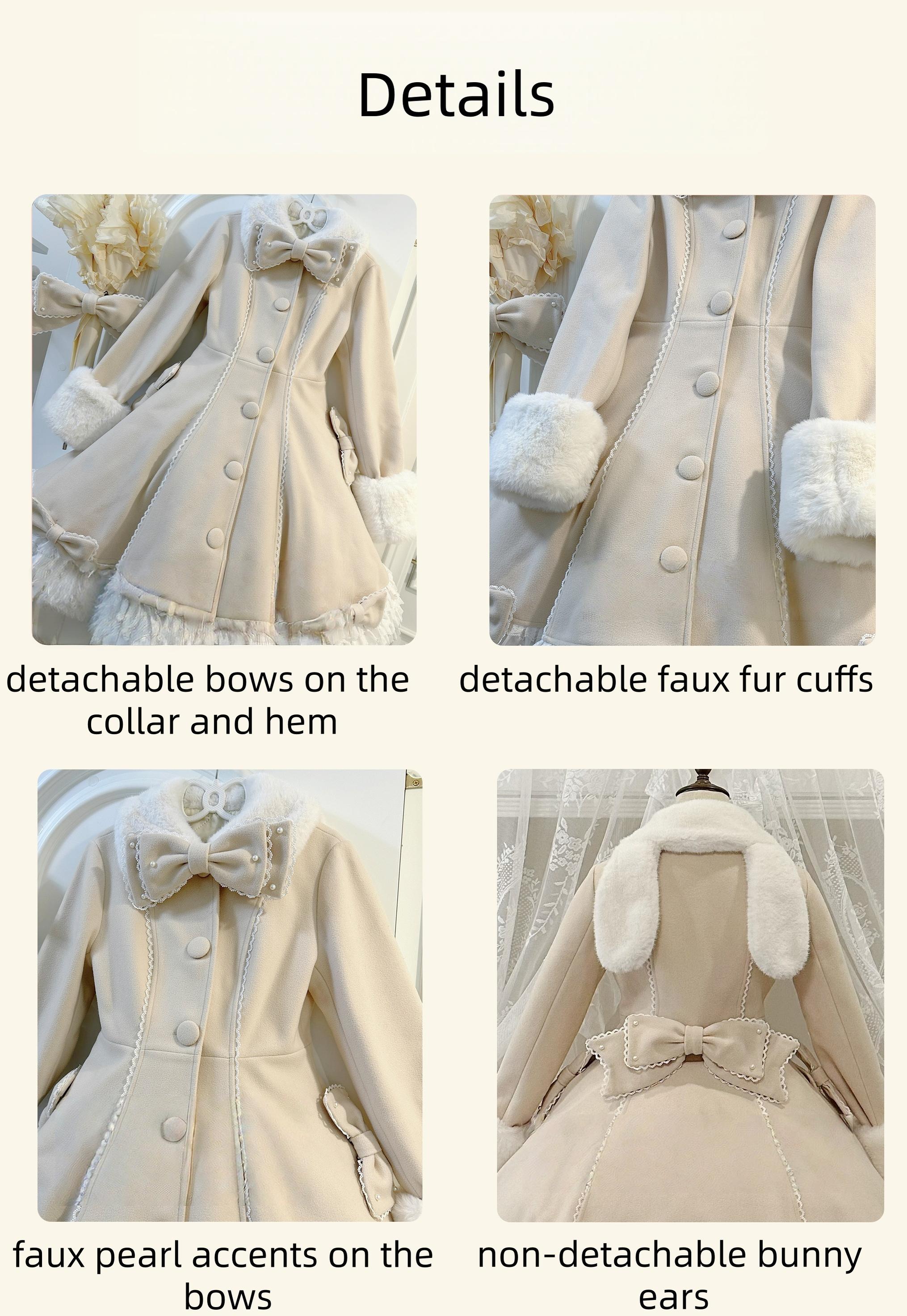 Bunny Magic Forest - High Waisted Sweet Lolita Overcoat, Bunny Ear Collar 44100:795336