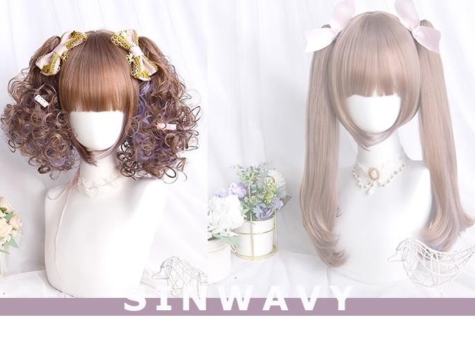 Sinwavy~Pandora's Box~Lolita Short Wig with Cute Double Ponytails 33090:432206