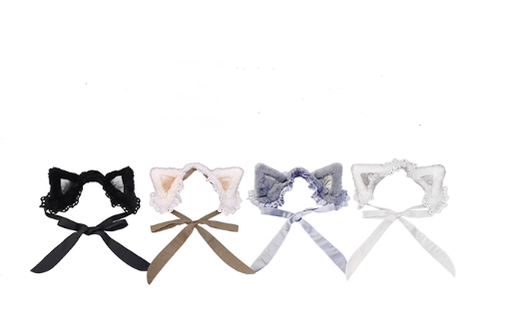 Choker Rabbit - Tabby Cat - Kawaii Lolita Accessory Cat Ear Headband Accessories cat ear headband black