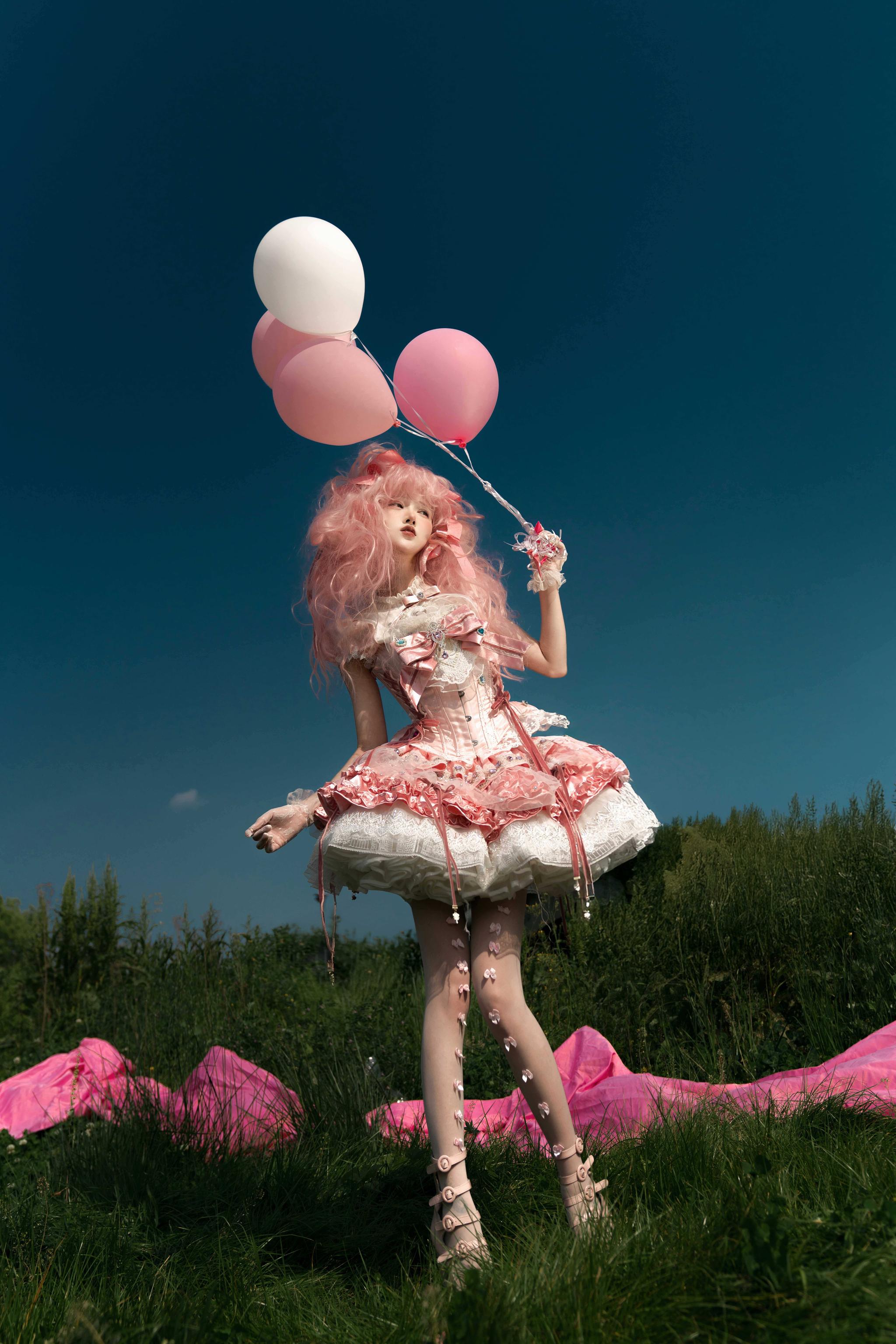 Dream Nuclear Island - Dream Nuclear Bubbles - Pink Sweet Lolita Corset & Tiered SK