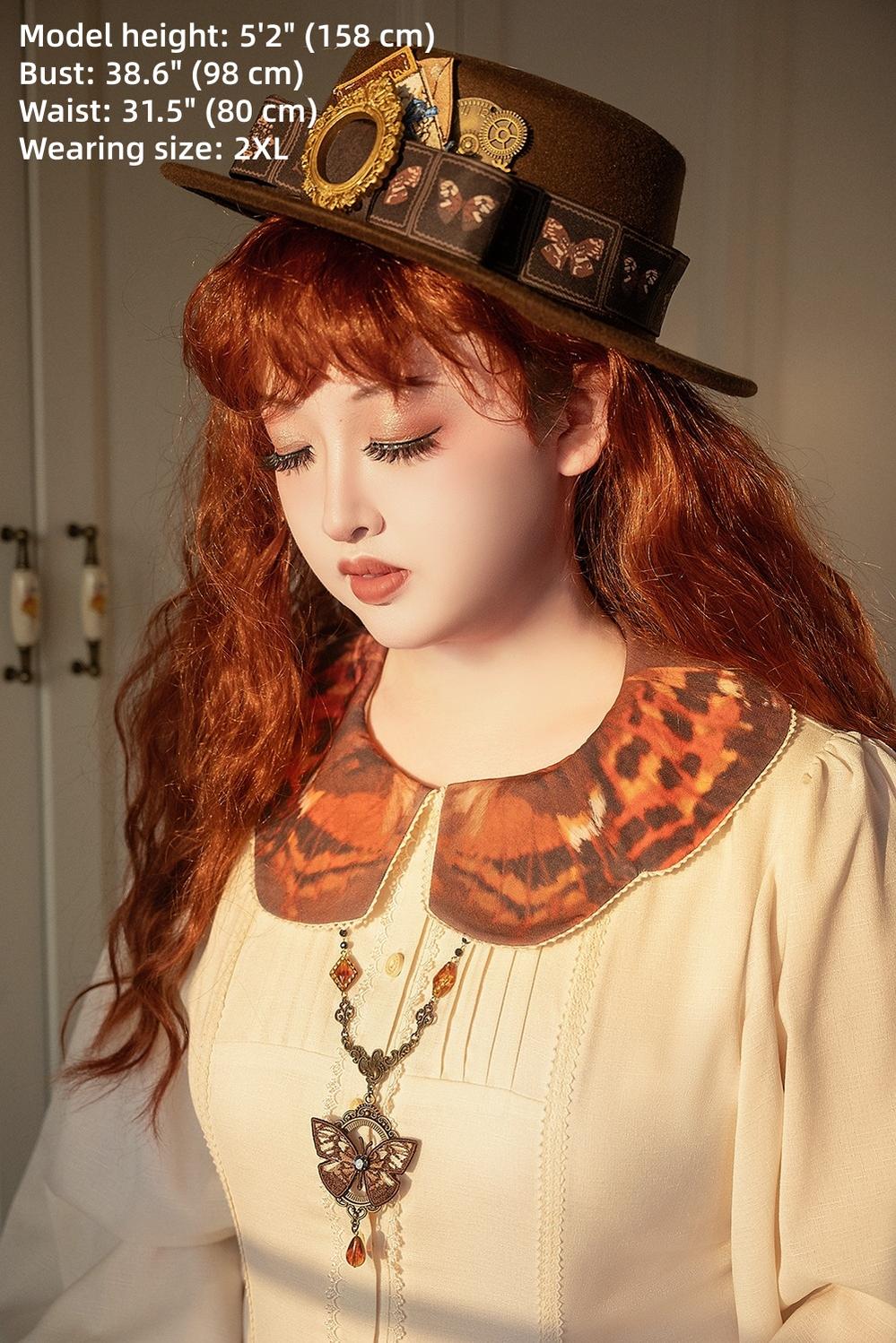 Miss Point - German Bookshelf - Classic Lolita Blouse, Butterfly-Shaped Collar 44025:792069