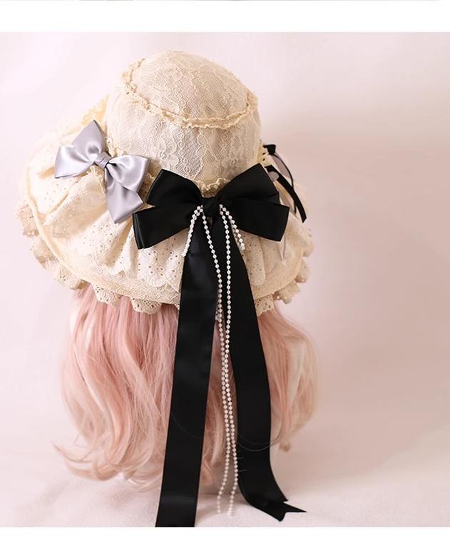 Xiaogui - Elegant Lolita Sunshade Hat Floral Bow Hats
