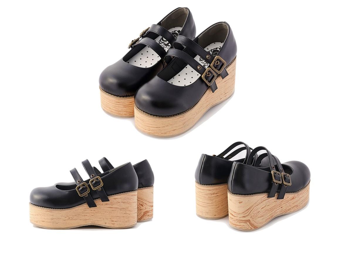 (Buy for me) MODO~Retro Lolita Round Toe Wood Bottom Shoes 22594:319902
