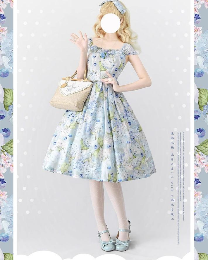 Forest Wardrobe - Forest Basket 3.0 - Vintage Lolita JSK Dress Summer Thin Dress