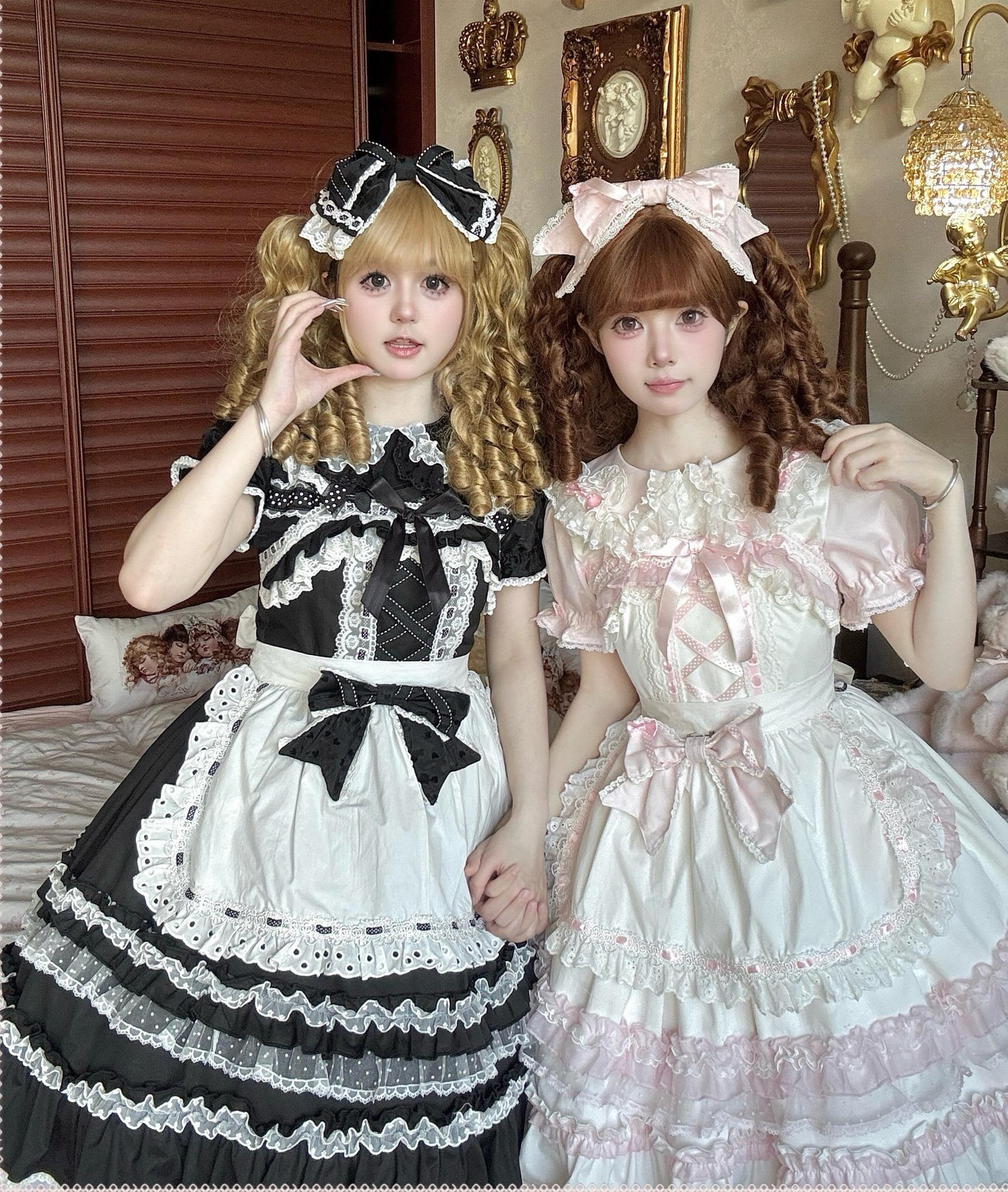 Little Dessert Chef - Old School Lolita JSK Dress, Cream-Like Ruffle
