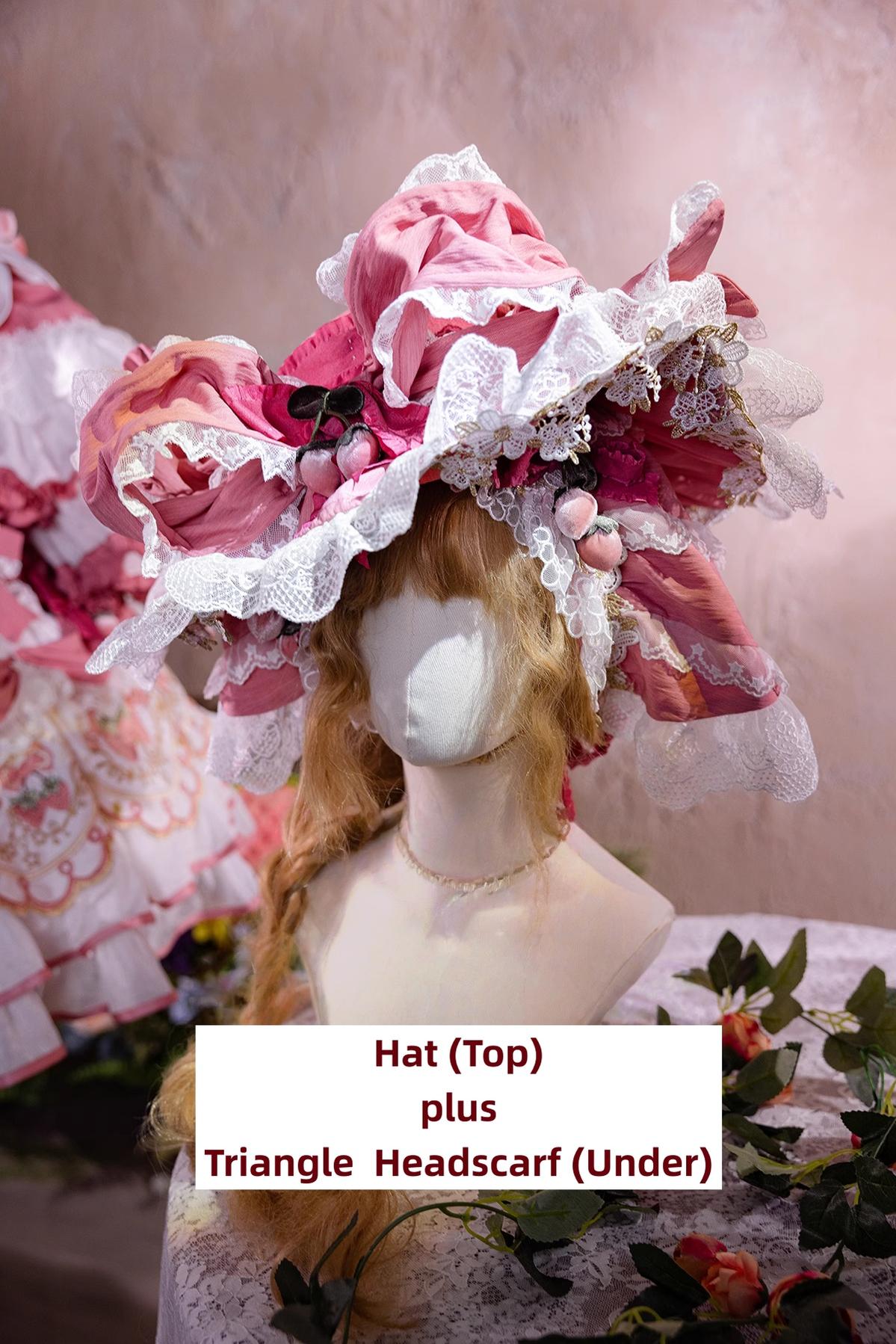 Bramble Rose - Starryberry Eden - Hime-sleeved Sweet Lolita Dress, Strawberry Embroidery (L M S) 44262:801298