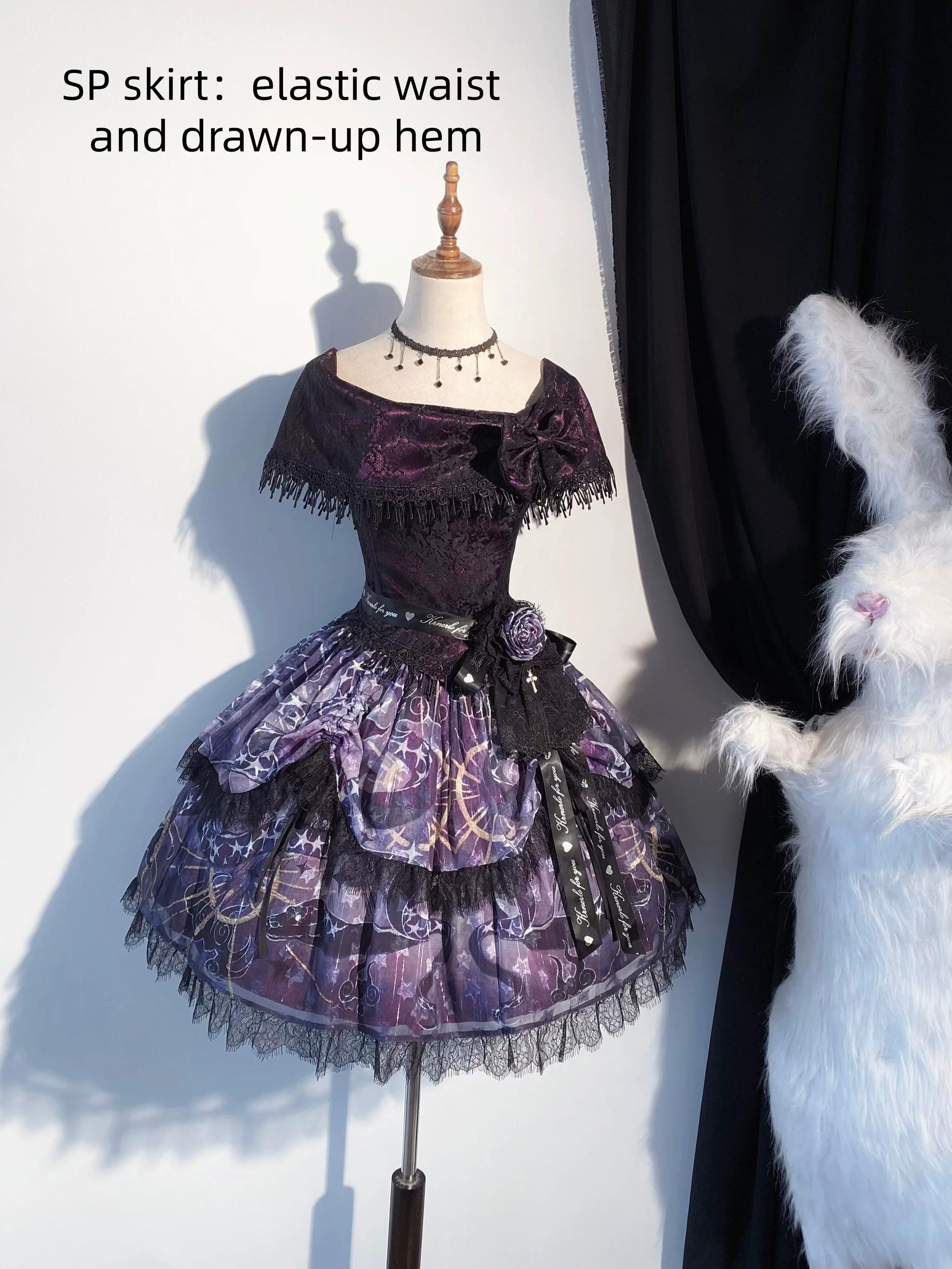 Laocoon - Gothic Lolita SK Suit With Purple Snake & Apple Print