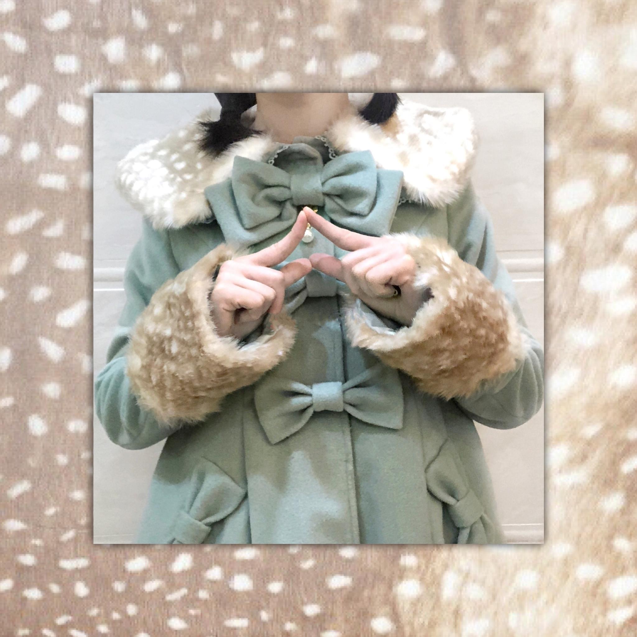 Unideer~Winter Lolita Coat Wool Bow Overcoat 32784:390308