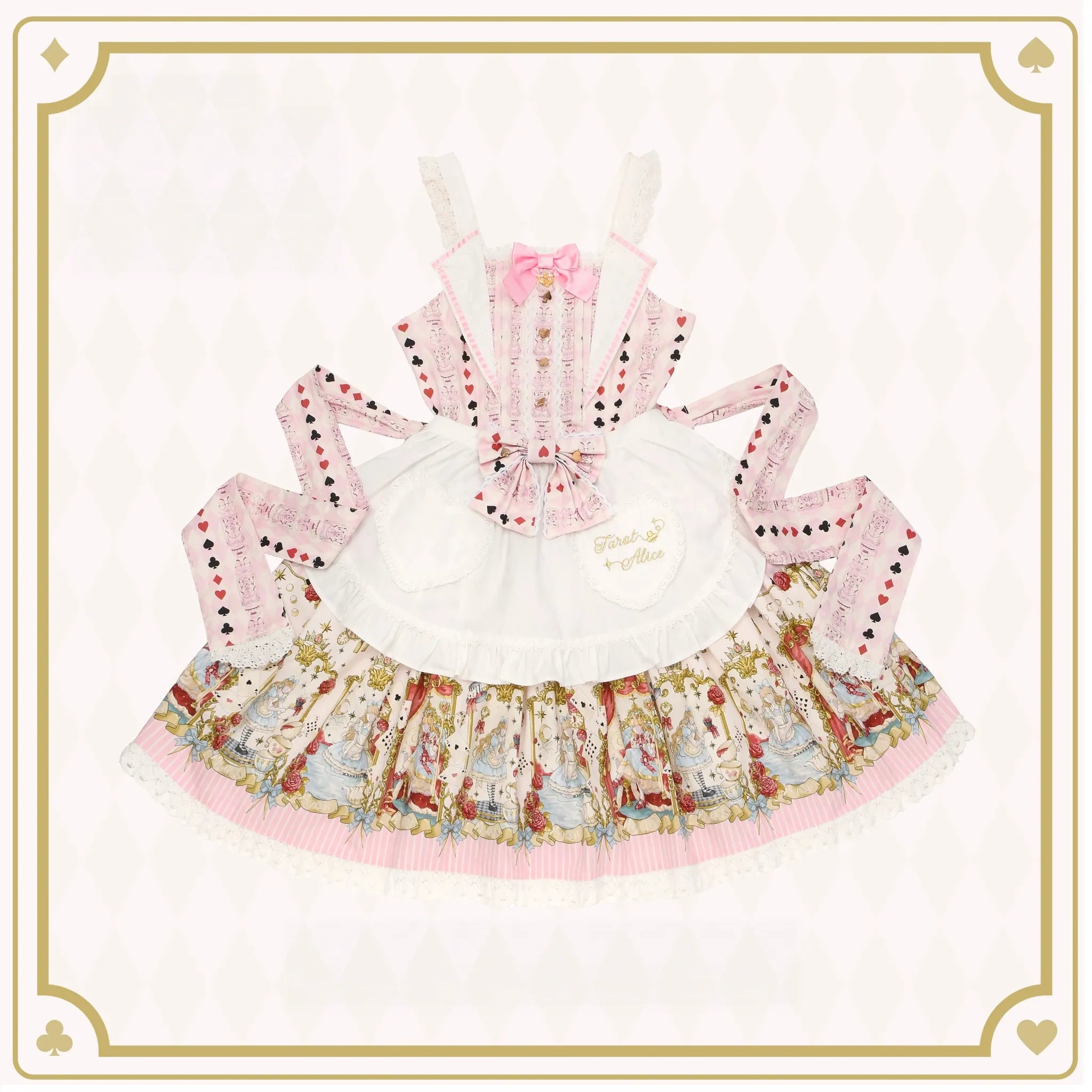 Tarot Alice - Cotton Old School Lolita JSK Dress, Detachable Apron (L M S) 45739:861562