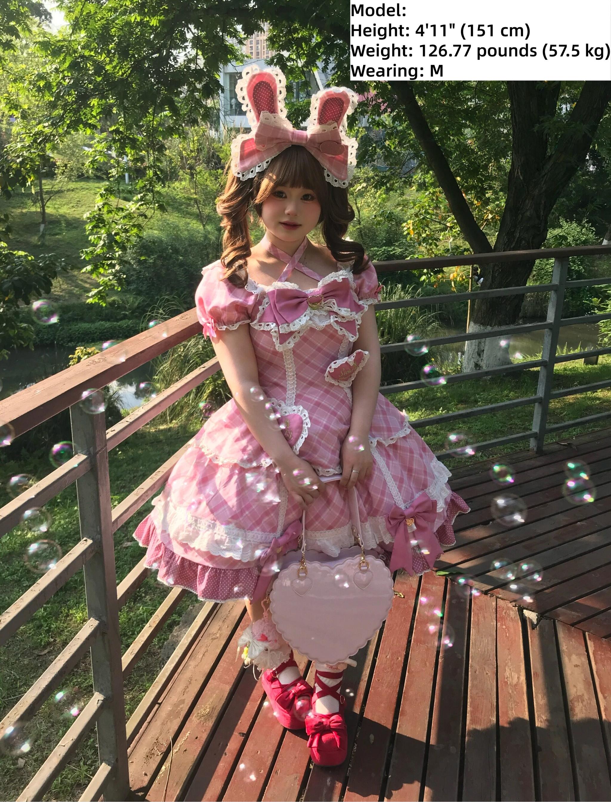 Shibuya Honey - Plus Size Sweet Lolita Plaid OP & JSK Dress 45210:840394