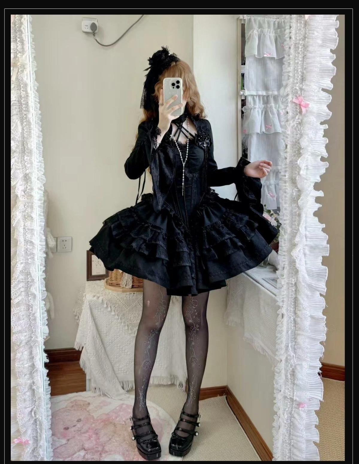 The Original Witch - Thorny Moon - Gothic Lolita SK & Halter Neck Top 44211:798925