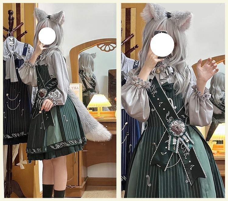 Forest Fluorescent Carps~Classic Lolita Salopette Set Violin Preppy Style Dress 32898:394558
