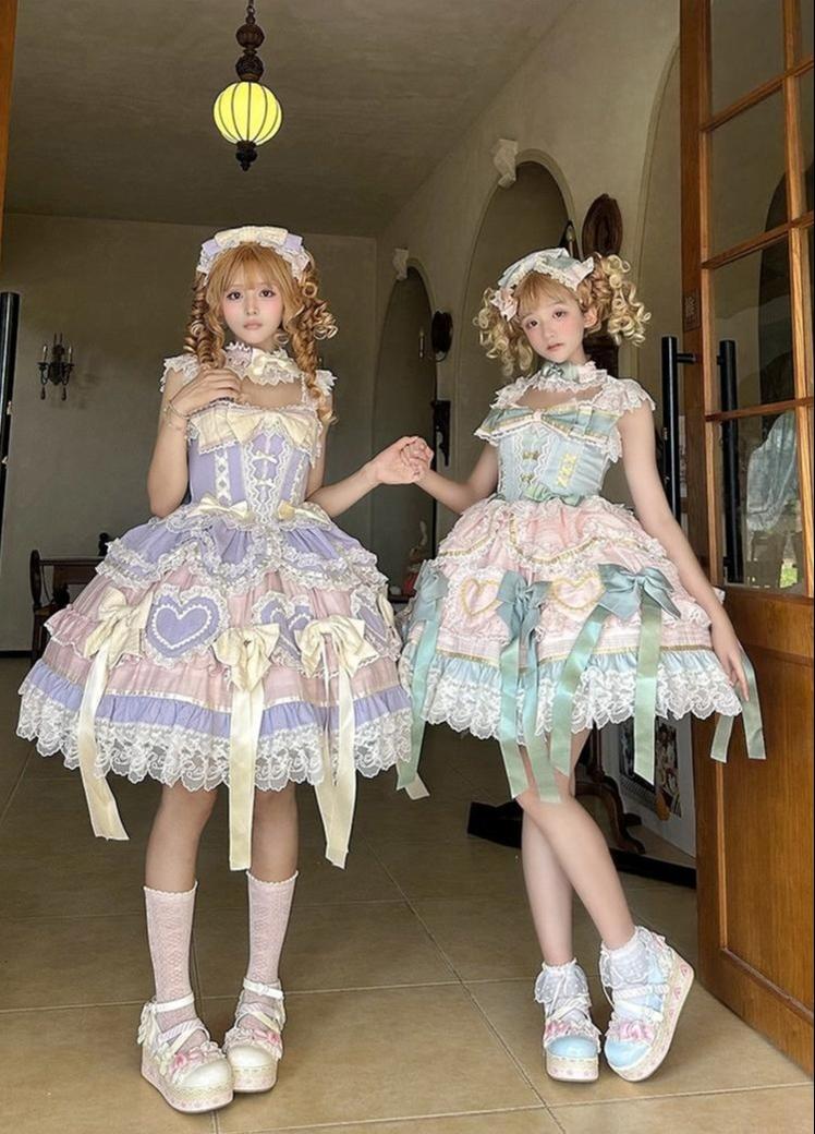 Dream Melody - Gorgeous Sweet Lolita JSK Dress, Lace & Bows 44442:809829