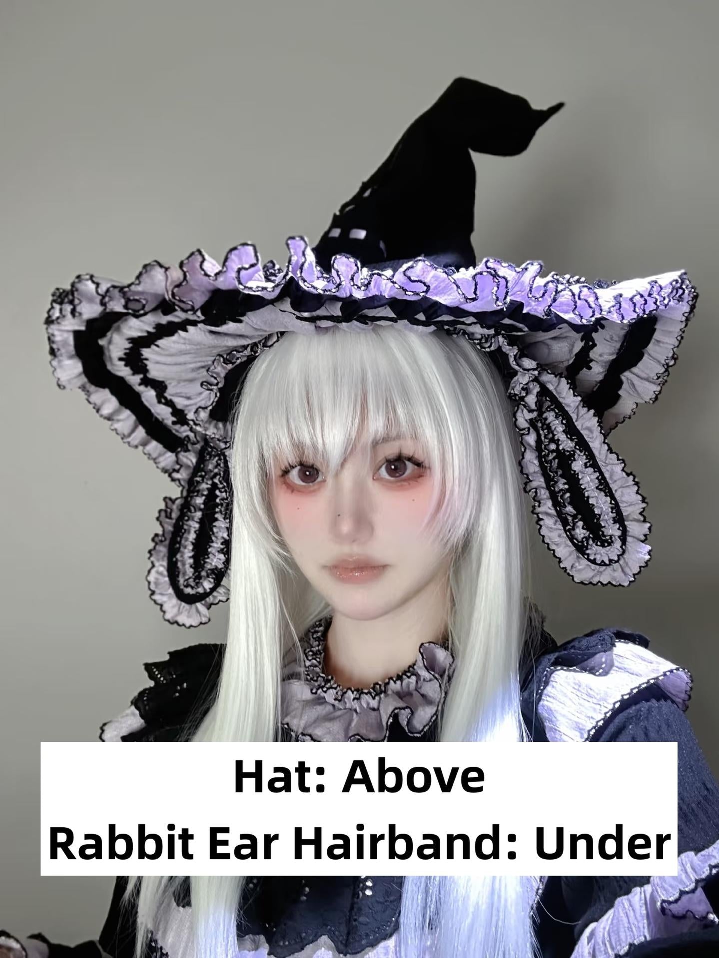 Sanshanjiu - Witch Lilith - Ruffled Collar Gothic Lolita OP, Witch Hat (L M S XS) 44278:801999