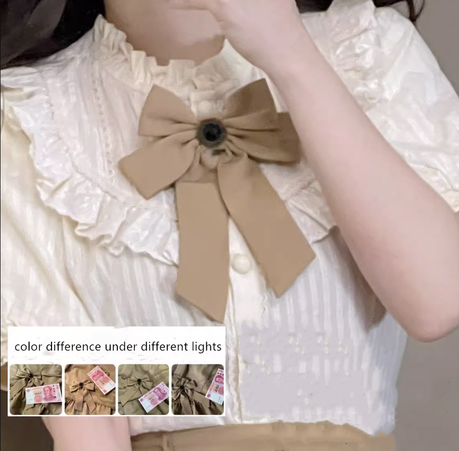 Uncle's Workshop - Worthy Girl - Lolita Bow Clip and Black Top Hat One Size Brown Collar Bow