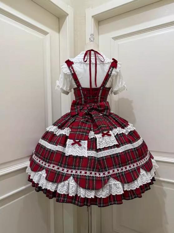 Cream Petal - Cotton Old School Lolita JSK, Layered Tiered Hem 44538:812507