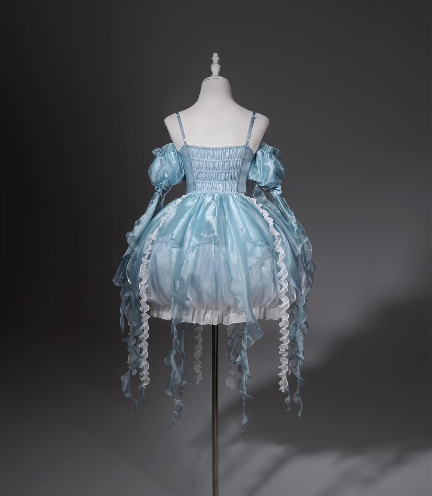 Dreaming Jellyfish - Sweet Lolita JSK Dress, Shell-shaped Neckline and Bubble Hem 45834:864452