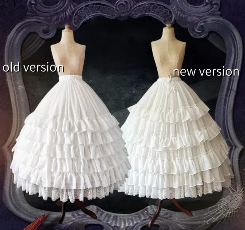 Wedding Lolita Long Volume Underskirt, Layered Ruffles 46117:875481