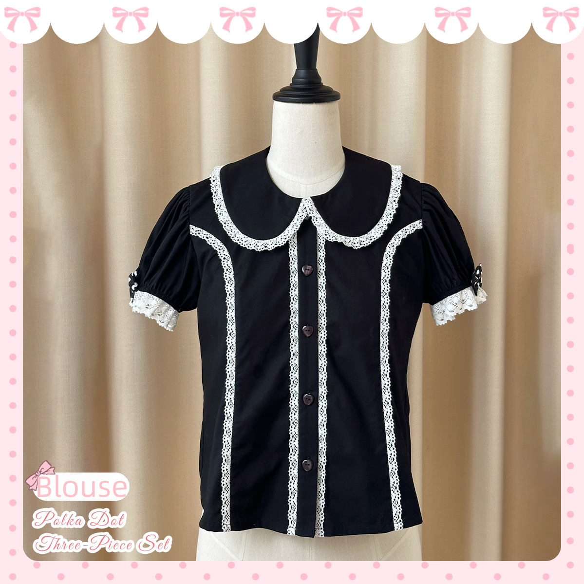 Cotton Sweet Lolita Polka Dot JSK & Salopette Dress (L M S XL) 45589:853488