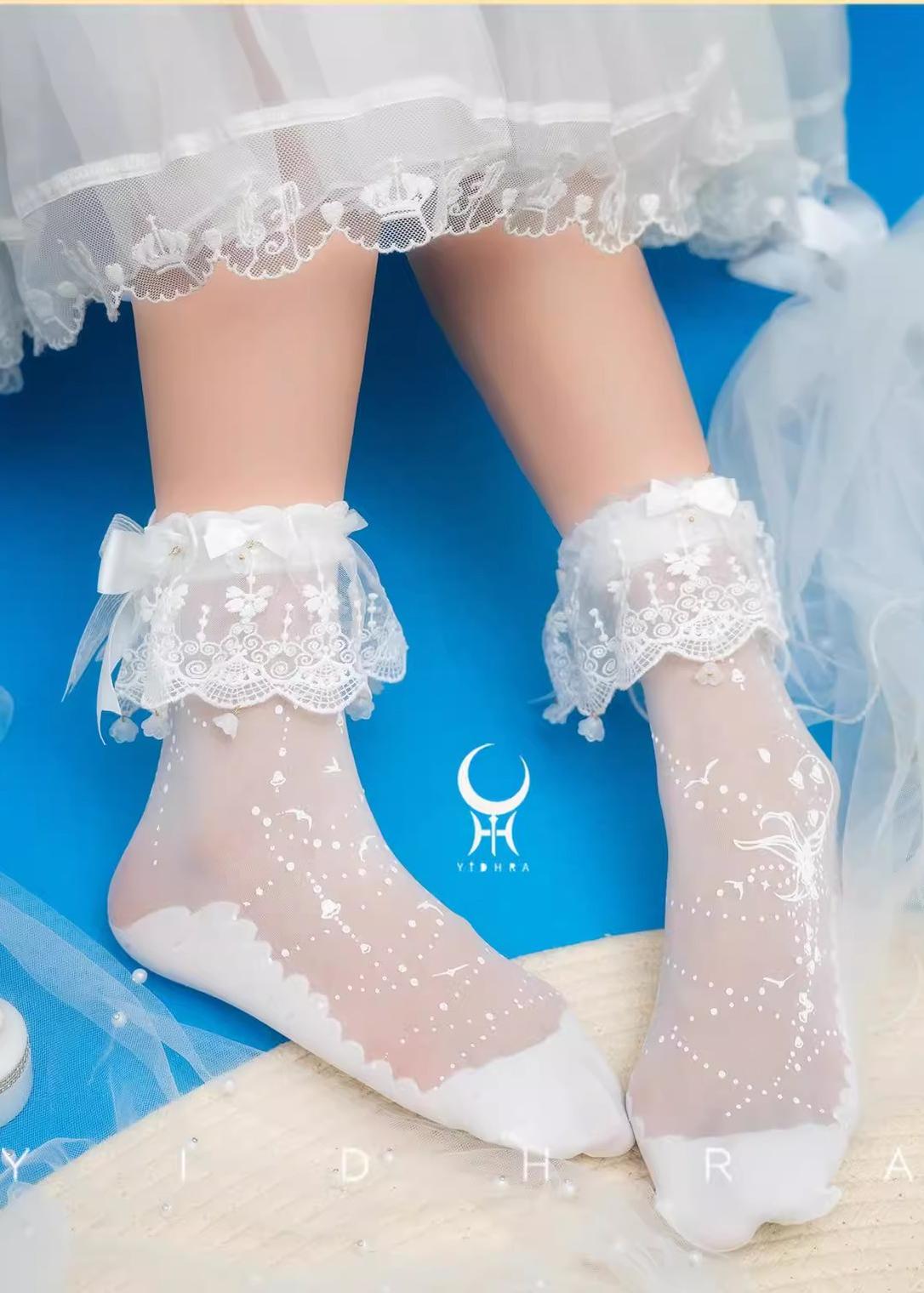Yidhra - 20D Lace Sweet Lolita Short Socks 42460:783661
