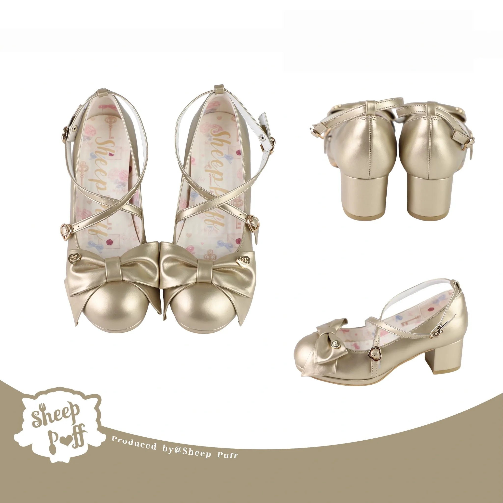 Miss Fondant - Sweet Lolita Cross Strap Shoes, Low & Mid Heels (35 36 37 38 39 40) 45678:858853