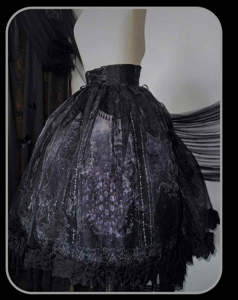 Susin Lolita - Bone-Eroded Butterfly - Gothic Lolita JSK & SK Set 44051:793353