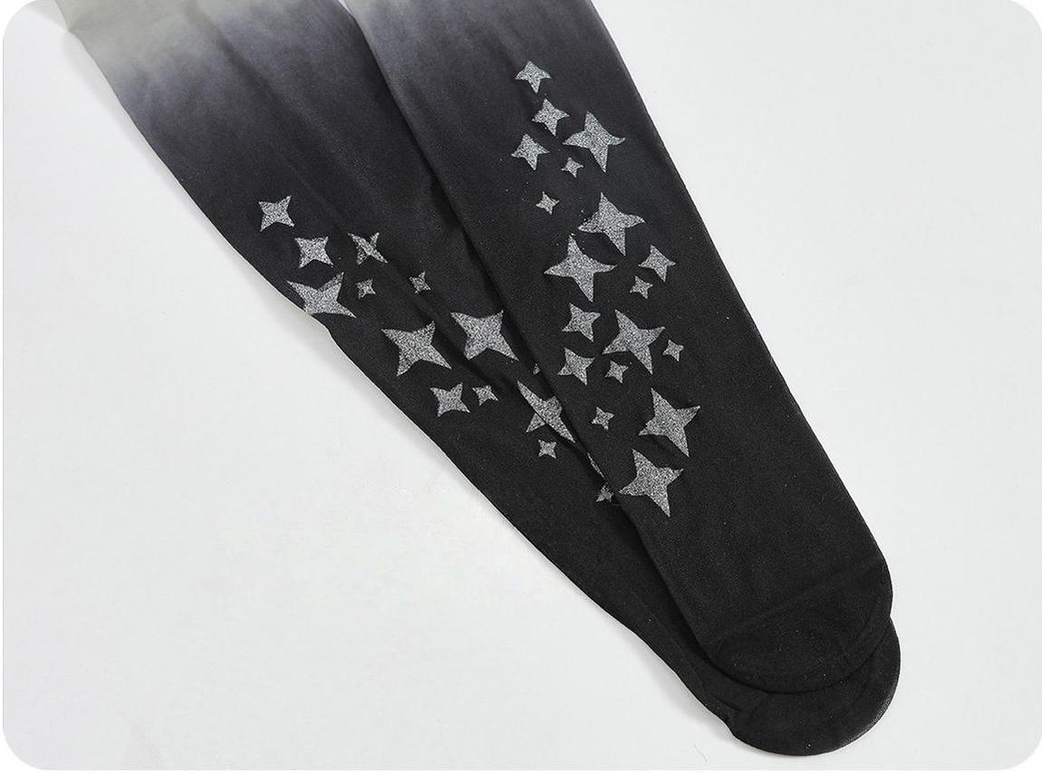 Printed Gothic Lolita Pantyhose, Gradient Color