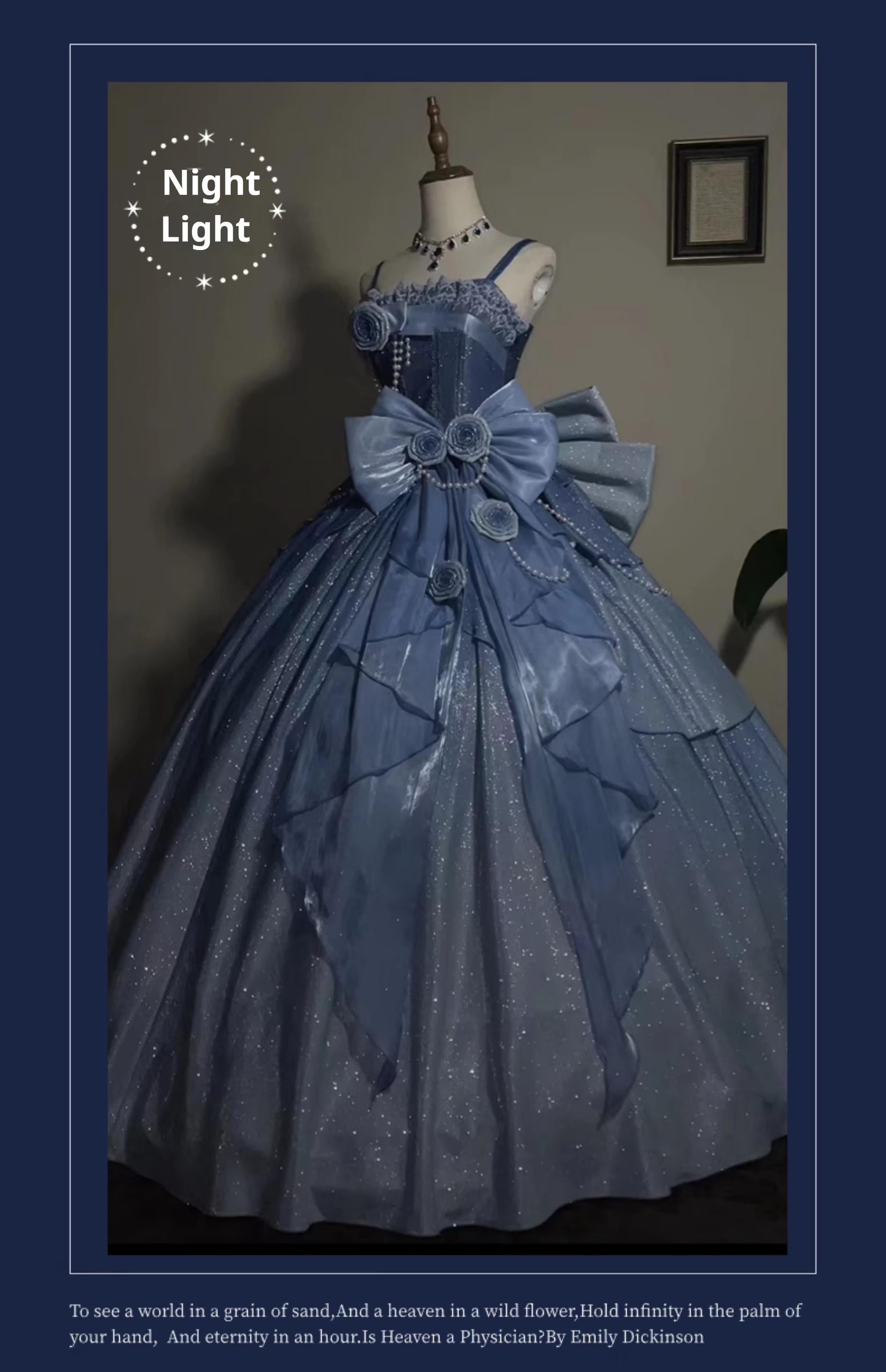 Nectarine White Tea - Captivating Starry - Wedding Lolita Dress Elegant Bridal JSK 37764:566928