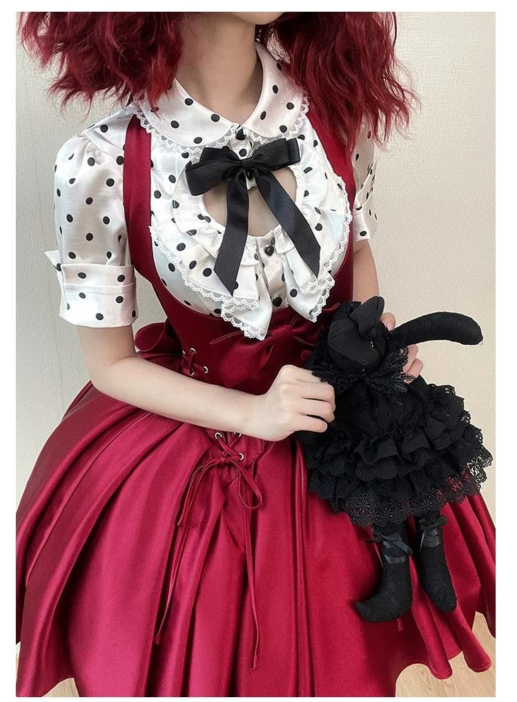 Dalmatian - Gothic Lolita Bust-supporting JSK Dress, High-low Hem 45605:855135