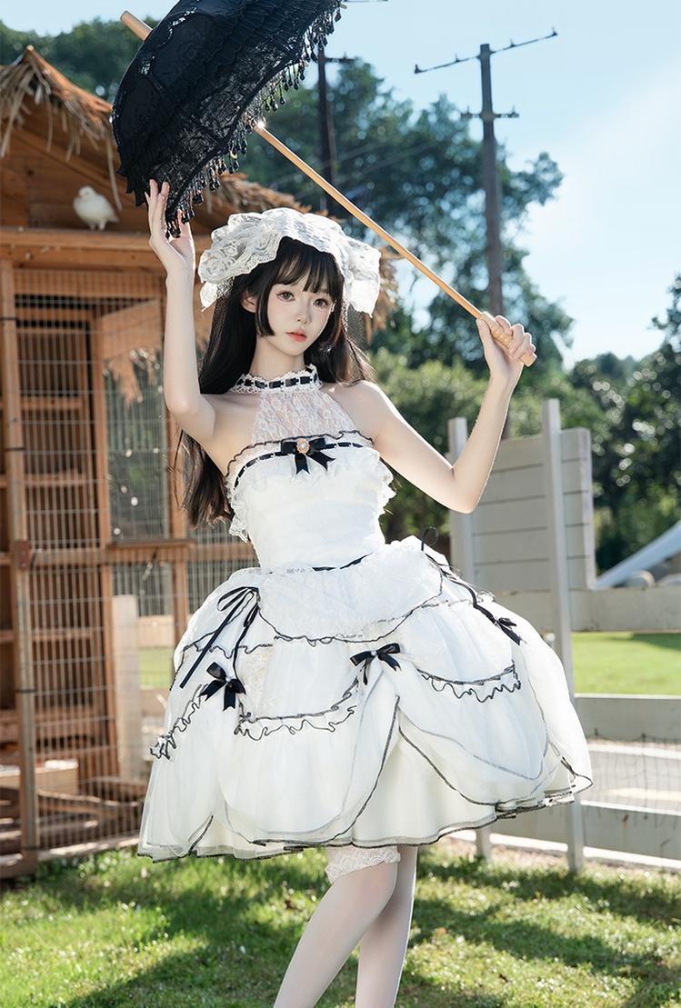 Daydream Whisper - Layered Poem - Wedding Sweet Plus Size Lolita JSK Dress Set 44159:797649