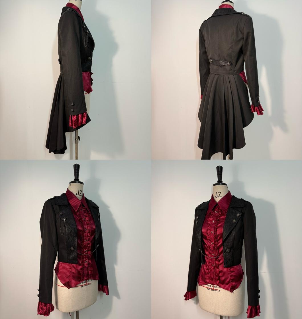Open Front Ouji Lolita Short Coat, Detachable Trailing 44445:808944