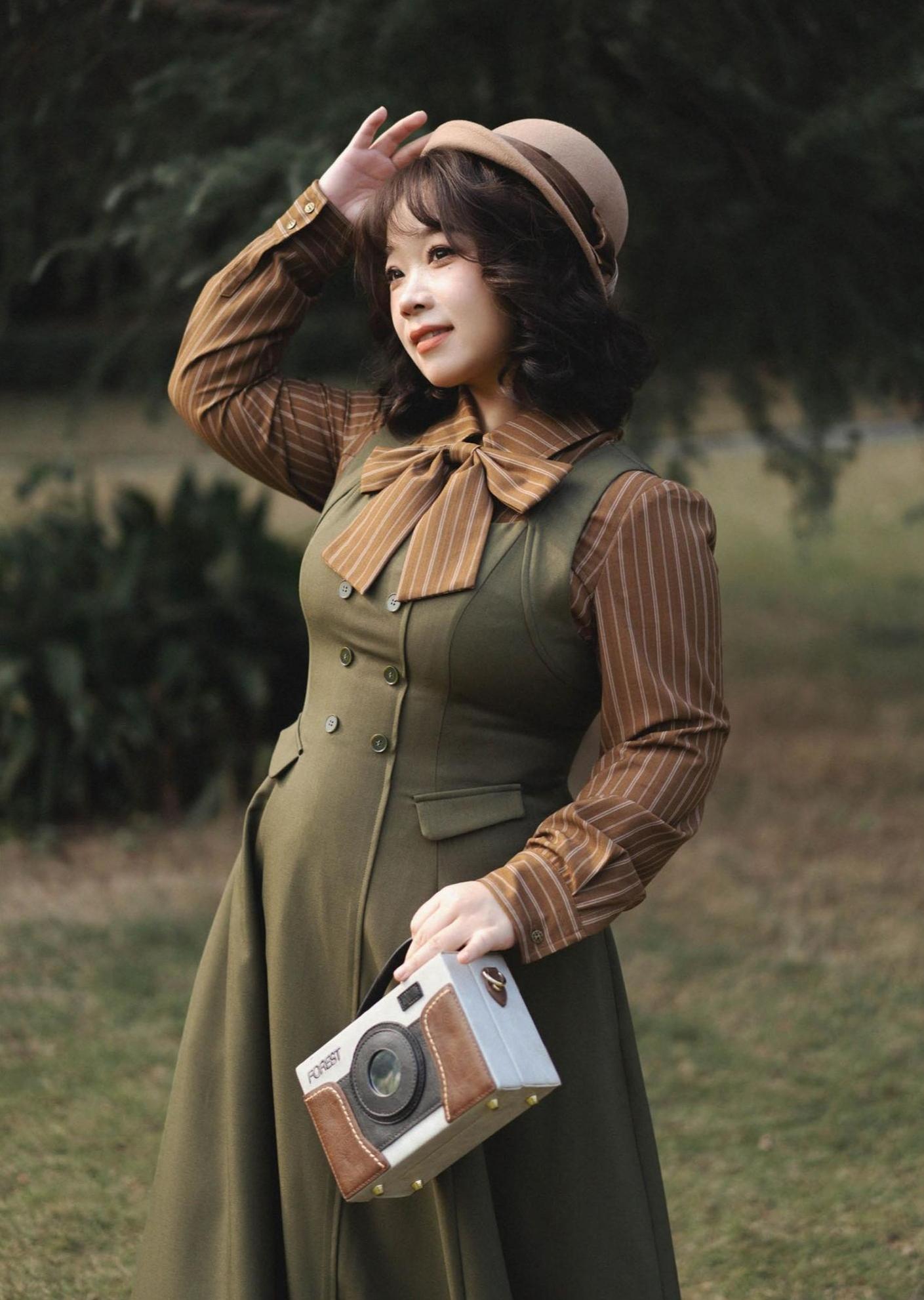 Forest Wardrobe - Foggy Forest - Elegant Lolita A-line JSK Dress, Side Pockets 44271:801692