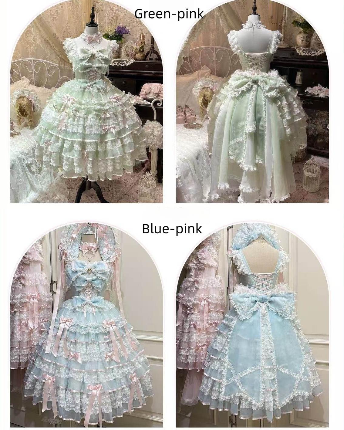 Sakura Snow Love Song - Wedding Sweet Lolita JSK Dress, Lace & Bows Details 44530:812613