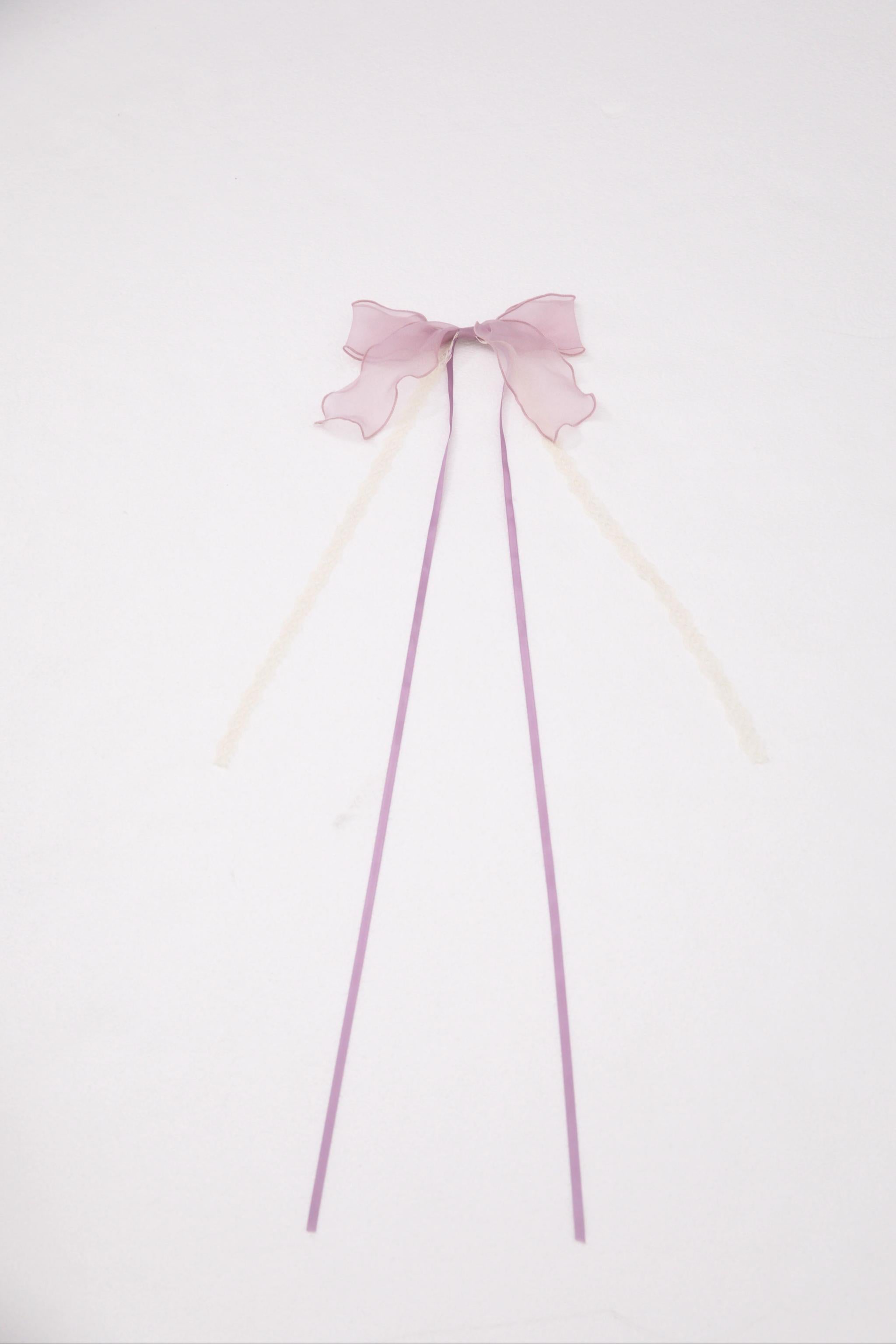 ZJstory - Sonnet Summer - Sweet Lolita Accessory Set Bow KC Hairband Waist Tie Purple Choker Only F