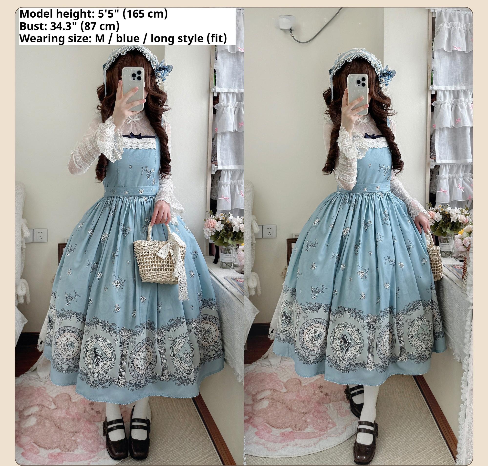 DreamWhale - Small Porcelain Plate - Classic Lolita JSK Printed Dress 43990:790731