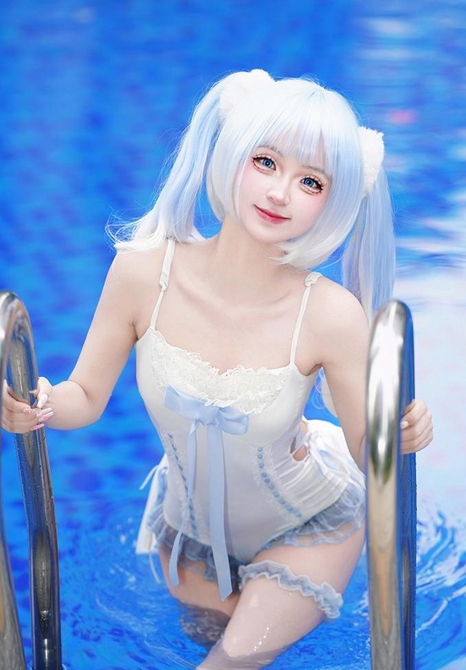 Tan Tuan - Water Melody - Lolita Inspired Swim Suits with Hollow-out Detail and Trailing