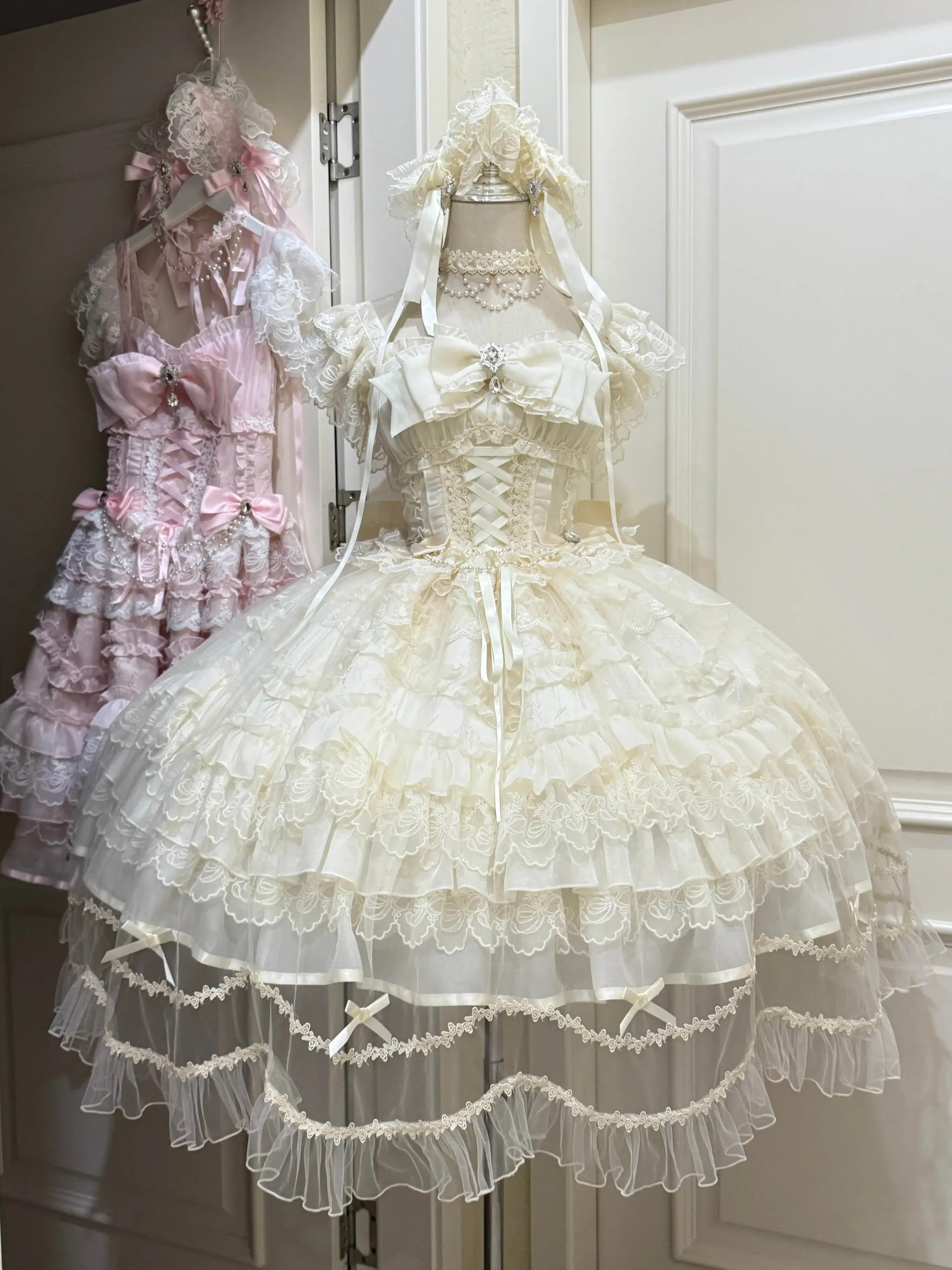 Sugar Girl - Eternal Vow - Weeding Lolita JSK, Detachable Overlay (L M S) 44248:800963