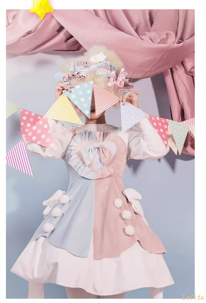 (Buyforme)Daydream Whisper~Plus Size Cute Sweet Making Wish Lolita JSK S pink-blue 21320:300752