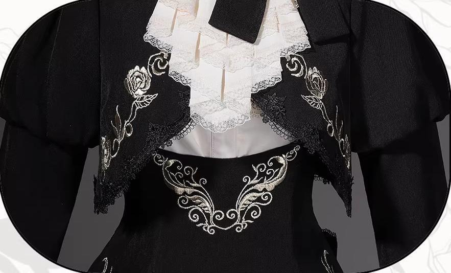 Violin Variations - Gothic Lolita Bust-supporting Dress Set, Violin Embroidery