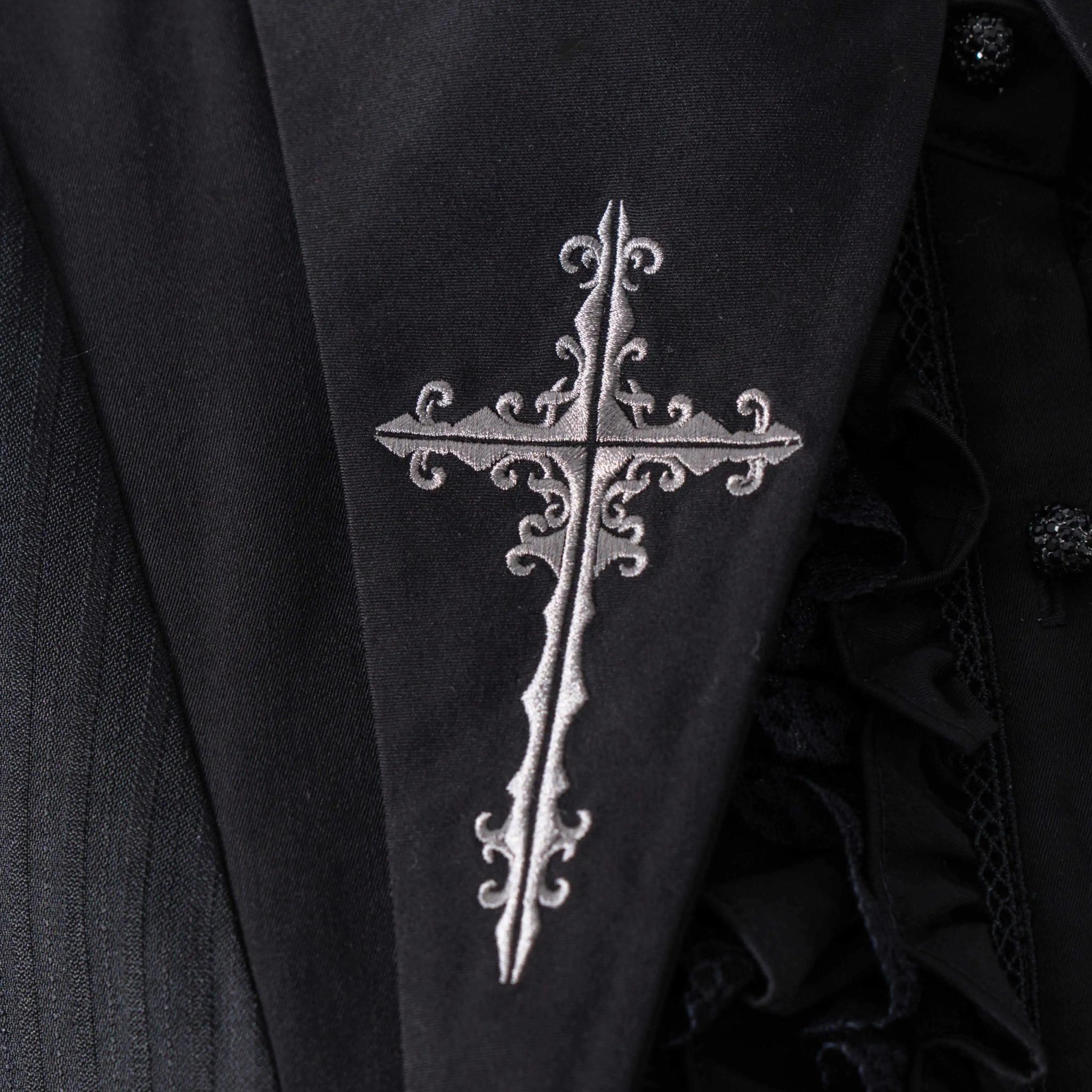 Lilizi~Redemption Song~Gothic Lolita OP Dress Cross Embroidery Tiered Hem 37626:564420