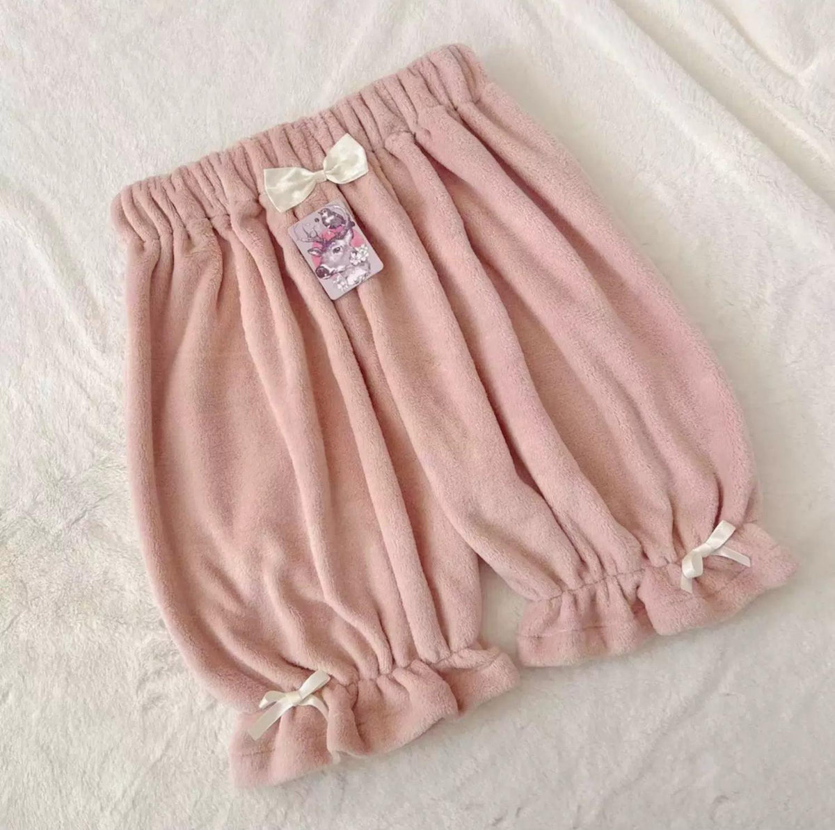 Winter Kawaii Lolita Plush Bloomers, Fleece-lined 46083:874259