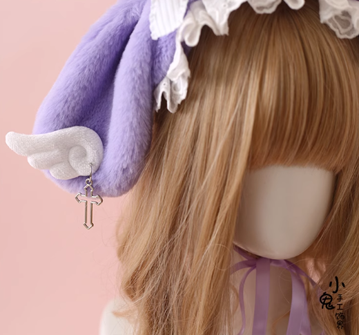 Xiaogui - Kawaii Lolita Hairband Plush Wings Headdress