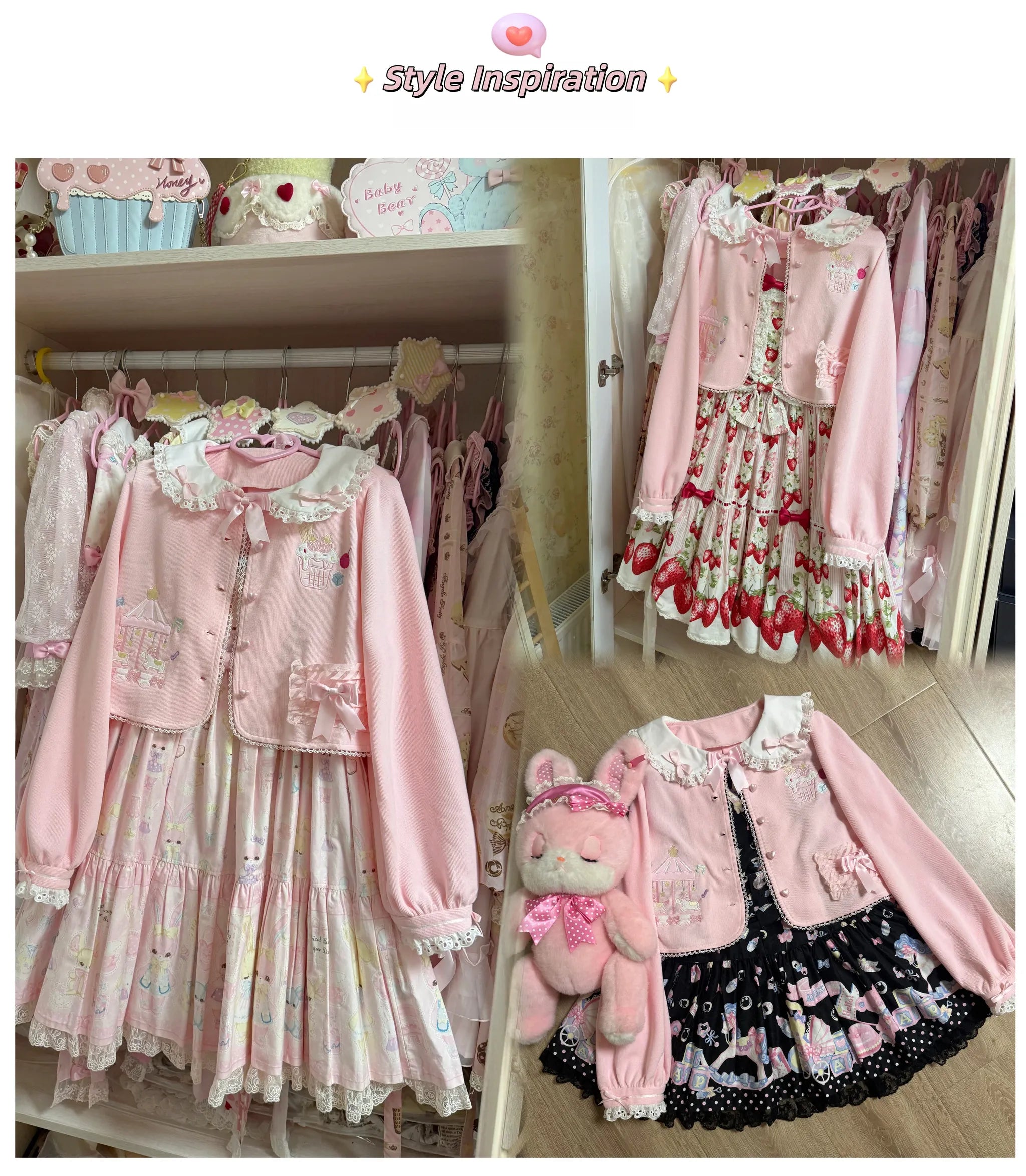 Sissy the shepherd - Dessert Paradise - Embroidered Kawaii Lolita Cardigan, Cotton knitted 44212:798784